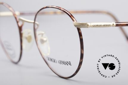 Giorgio Armani 186 Classic 90's Panto Frame, elegant color combination of chestnut brown & gold, Made for Men