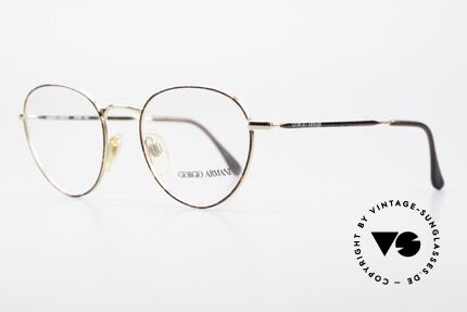 Giorgio Armani 165 Panto Vintage Glasses 80s 90s, noble 'chestnut brown/tortoise/gold' frame coloring, Made for Men