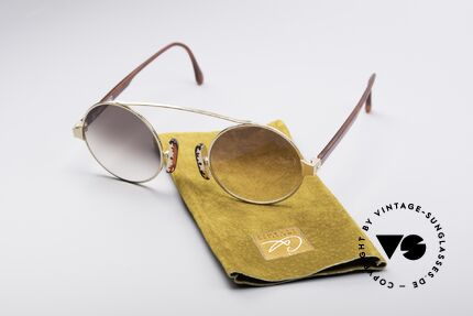 Christian LaCroix 7335 Round 90's Sunglasses, dark brown gradient lenses for 100% UV protection, Made for Women