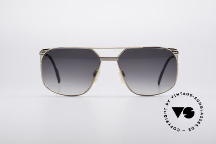Gucci 1203 90's Designer Sunglasses, gold-plated frame with black-anthracite stripes, Made for Men and Women