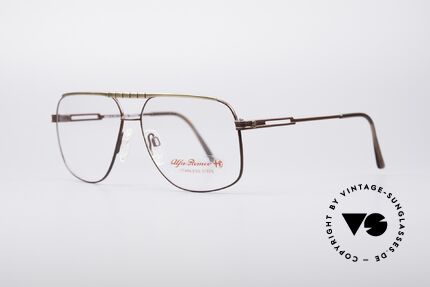 Alfa Romeo 60-252 80's Vintage Glasses, stylish frame varnishing (a kind of auburn with gold), Made for Men