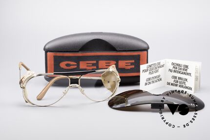 Cebe 2000 Rallye Sports Shades, leather covered side shields are also removable; + case, Made for Men Cebe 2000 Rallye Sports Shades, leather covered side shields are also removable; + case, Made for Men