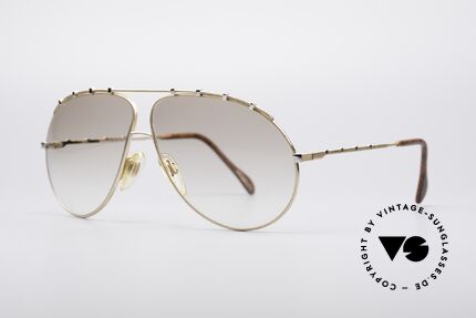 Zollitsch Marquise Rare Vintage Shades, stylish gold designer piece with small silver rivets, Made for Men