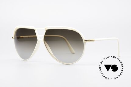 Yves Saint Laurent 8129 Y17 70's Aviator Shades, discreet frame coloring in a kind of "crème or ivory", Made for Men and Women