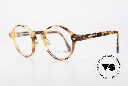 Giorgio Armani 341 80's Vintage Frame No Retro, very elegant amber frame texture with a brass bridge, Made for Men and Women