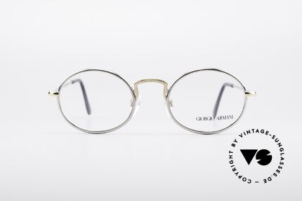 Giorgio Armani 156 Oval Vintage Eyeglasses 80's, discreet oval metal frame in tangible top-quality, Made for Men and Women