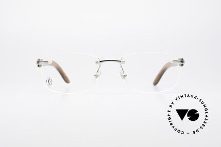 Cartier Paglia Luxury Rimless Wood Frame, made of African Bubinga Wood; in large size 55/19, 140, Made for Men