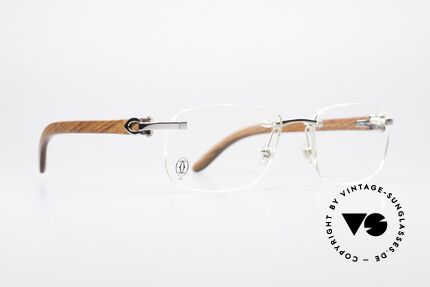 Cartier rimless sales wood frame glasses
