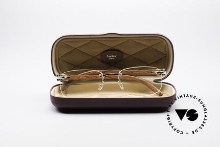 Cartier Paglia Luxury Rimless Wood Frame, NO RETRO FRAME; but a precious (15 years old) Original, Made for Men