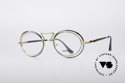 Tiffany T17 Vintage Jewelry Eyeglasses, artful and colorful frame with flexible spring hinges, Made for Women