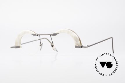 B. Angeletti Schwärmer Genuine Horn Glasses 1994, precious 1990's eyeglass-frame by Barbara ANGELETTI, Made for Men and Women