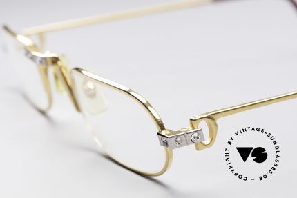 Cartier Demi Lune Santos Crystal Edition, one of a kind, 22ct gold-plated frame; rare size 50/26, 145, Made for Men and Women