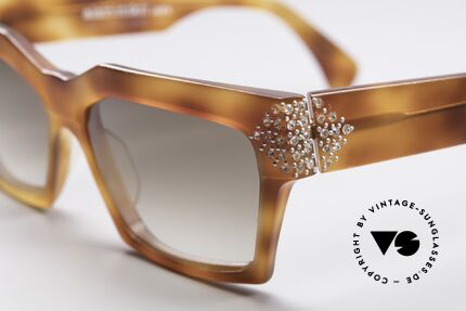 Alain Mikli 318 / 053 80's Gem Designer Sunglasses, hand made frame is decorated with small rhinestones!, Made for Women