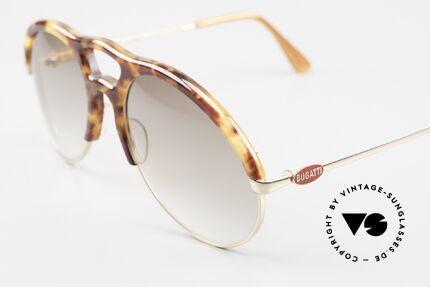 Bugatti 64900 Tortoise Optic 80's Glasses, sought-after collector's item with gold-plated metal, Made for Men