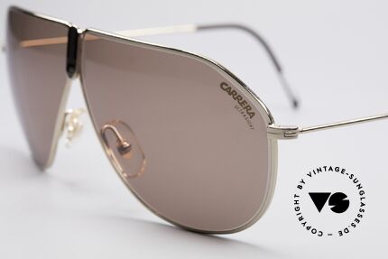 Carrera 5437 90's Designer Shades, classic gold frame finish with black "C" logo; timeless, Made for Men