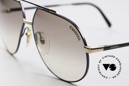 Carrera 5369 90's Men's Sunglasses, black/gold frame finish with brown-gradient lenses, Made for Men