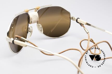 Cebe Dakar Vintage Rallye Sunglasses, leather covered flexible bridge (perfect comfort & fitting), Made for Men