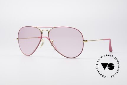 Ray Ban Large Metal Pink Ladies Sunglasses, 1980's RAY-BAN vintage sunglasses in size 58/14, Made for Men