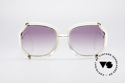 Ted Lapidus B08 70's Designer Sunglasses, light pink frame with golden appliqué - just fancy!!, Made for Women