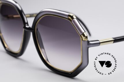 Ted Lapidus B09 70's Ladies Sunglasses, enchanting frame coloring: purple-gray to black, Made for Women