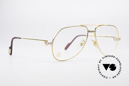 Cartier Vendome Santos - S James Bond Eyeglasses 1980's, Santos Decor (with 3 screws) in SMALL size 56-14, 130, Made for Men and Women