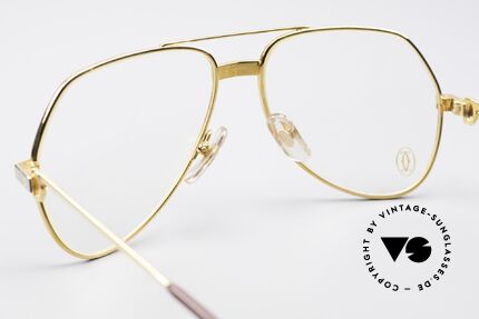 Cartier Vendome Santos - S James Bond Eyeglasses 1980's, luxury frame (22ct gold-plated) with full orig. packing!, Made for Men and Women