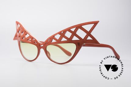 Alain Mikli WINGS 80's Haute Couture Sunglasses, gorgeous red frame; wings-shaped; pure extravagance, Made for Women