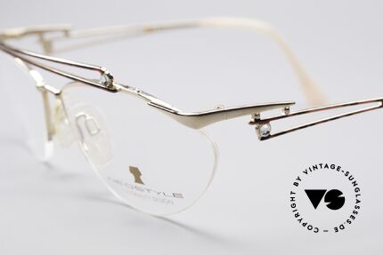 Neostyle Jet 221 Vintage Gem Eyeglasses, big, glittering rhinestones on front & temples, Made for Women