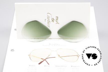 Cartier Vendome Lenses - L Green Gradient Sun Lenses, elegant green-gradient tint (wearable at day and night), Made for Men