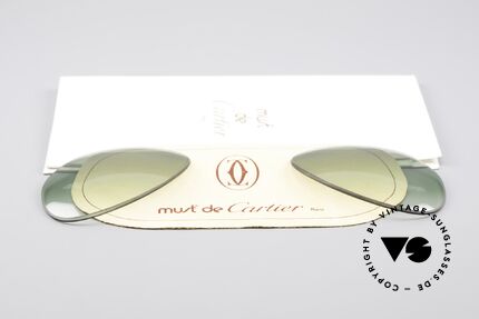 Cartier Vendome Lenses - L Green Gradient Sun Lenses, made by our optician (thus, brand-new and scratch-free), Made for Men