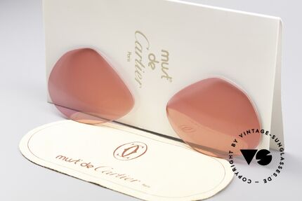 Cartier Vendome Lenses - M Pink Sun Lenses, new CR39 UV400 plastic lenses (for 100% UV protection), Made for Men and Women