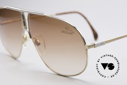 Jaguar 701 Rare 80's Men's Sunglasses, gold frame with root-wood appliqué on bridge, Made for Men