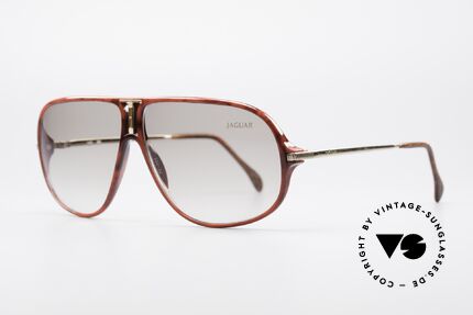 Jaguar 751 Rare Vintage Sunglasses, elegant frame design/coloring in root-wood & gold, Made for Men