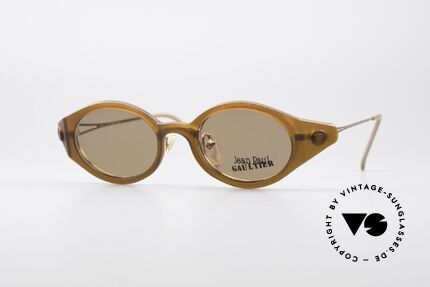 Jean Paul Gaultier 56-7202 Oval Frame With Sun Clip, orig. vintage Jean Paul Gaultier designer sunglasses, Made for Men and Women