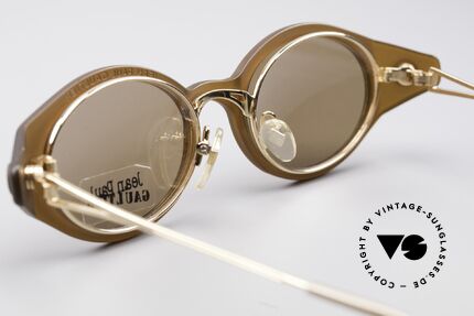 Jean Paul Gaultier 56-7202 Oval Frame With Sun Clip, unworn NOS (like all our vintage 90's designer specs), Made for Men and Women