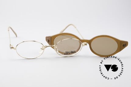 Jean Paul Gaultier 56-7202 Oval Frame With Sun Clip, NO retro glasses; a rare Jean Paul Gaultier ORIGINAL, Made for Men and Women