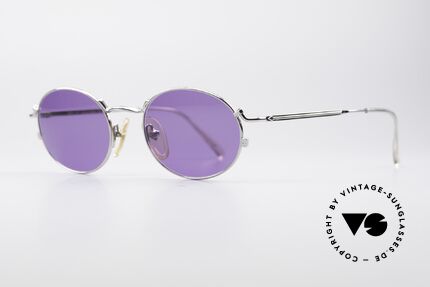 Jean Paul Gaultier 57-2176 Oval Designer Sunglasses, the purple sun lenses can be replaced optionally, Made for Men and Women