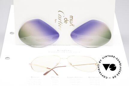 Cartier Vendome Lenses - L Tricolored Horizon Lenses, from sky-blue to the red of sunrise colors to grass-green, Made for Men and Women