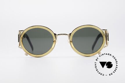 Jean Paul Gaultier 58-6201 Steampunk Vintage Shades, metal & plastic combination in gold-honey coloring, Made for Men and Women