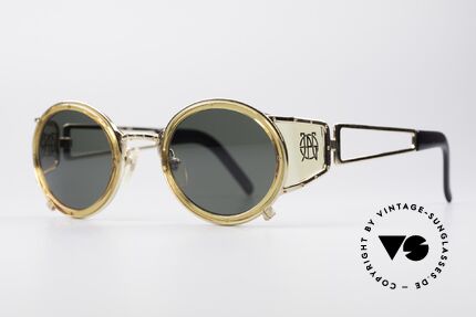 Jean Paul Gaultier 58-6201 Steampunk Vintage Shades, very creative frame: high-end quality (made in Japan), Made for Men and Women