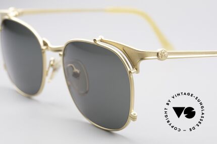 Jean Paul Gaultier 56-2175 Rare Vintage Sunglasses, classic color combination in (matt)gold / green, Made for Men and Women