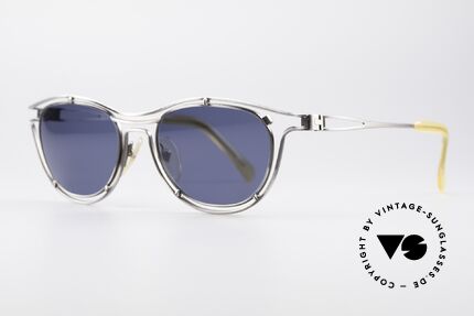 Jean Paul Gaultier 56-2176 True Designer Sunglasses, brushed titan with dark-blue sun lenses; 100% UV, Made for Men and Women