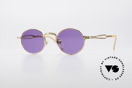 Jean Paul Gaultier 55-7107 90's Round JPG Gold Plated Details