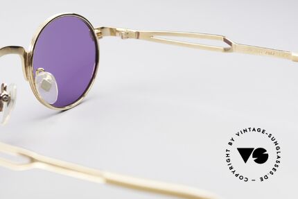 Jean Paul Gaultier 55-7107 90's Round JPG Gold Plated, NO RETRO glasses; but a rare ORIGINAL from 1997, Made for Men and Women
