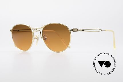 Jean Paul Gaultier 55-2177 Gold Plated Designer Frame, the sun lenses are tinted like a sunset (auburn gradient), Made for Men and Women