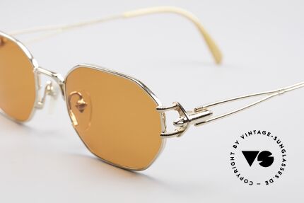 Jean Paul Gaultier 55-6106 Gold Plated JPG Sunglasses, high-end frame (gold plated) with gaudy orange lenses, Made for Men and Women Jean Paul Gaultier 55-6106 Gold Plated JPG Sunglasses, high-end frame (gold plated) with gaudy orange lenses, Made for Men and Women