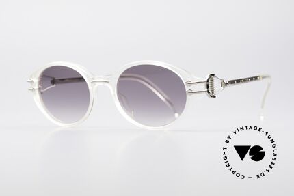 Jean Paul Gaultier 55-5201 90's Steampunk Shades, 'crystal' plastic front with silver metal components, Made for Men and Women