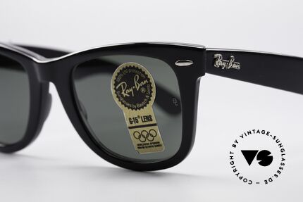 Ray Ban Wayfarer I Blues Brothers Sunglasses, original Bausch & Lomb G-15 lenses (100% UV), Made for Men and Women