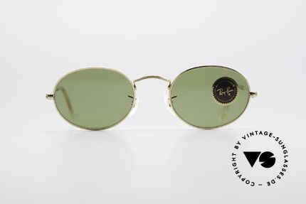 Ray Ban Classic Style I Oval B&L USA Sunglasses, oval vintage sunglasses with RB3-green lenses, Made for Men and Women