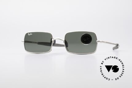 Ray Ban Orbs 6 Base Square Vintage B&L USA Sunglasses, futuristic sports designer sunglasses by Ray Ban; B&L, Made for Men